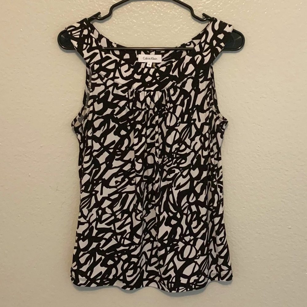 Calvin Klein Black and White top (S) Small